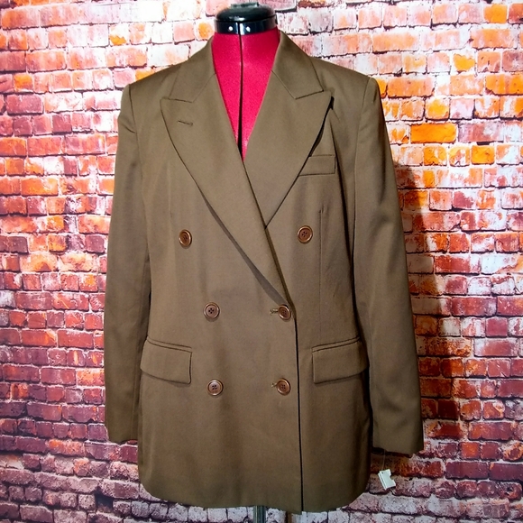 Talbots Jackets & Blazers - Talbots Petites NWT Sz 10P Brown Long Wool Blazer